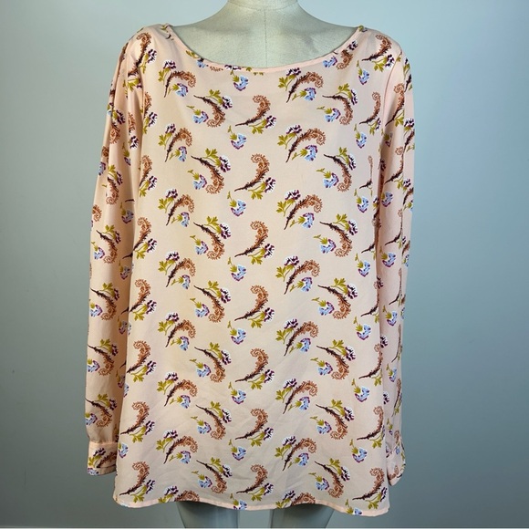 ❤️ Banana Republic Pink Paisley Floral Blouse XL - Picture 1 of 10